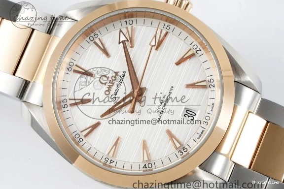 0127 Aqua Terra 150M SS RG JQK 1:1 Best Edition White Dial on SS RG Bracelet A OnTrend 7828